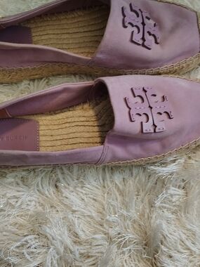 Tory Burch Mauve Logo Espadrille Slip-Ons
